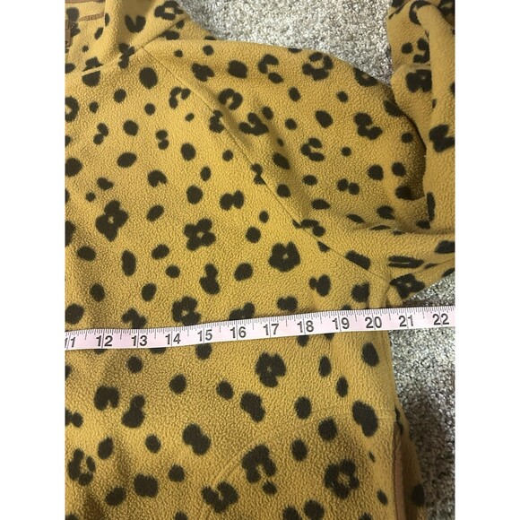 Madewell Quarter Zip Fleece Jacket Cropped Medium Large Cheetah Print - Picture 3 of 4